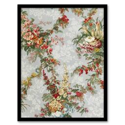 "Artery8 Elegant Vintage Flower Pattern Wyatt Framed Wall Art Print - Size: W12"" x H16""" - thumbnail 1