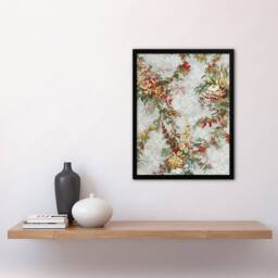 "Artery8 Elegant Vintage Flower Pattern Wyatt Framed Wall Art Print - Size: W12"" x H16""" - thumbnail 4
