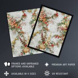 "Artery8 Elegant Vintage Flower Pattern Wyatt Framed Wall Art Print - Size: W12"" x H16""" - thumbnail 2