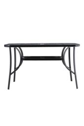 H&O Direct Rectangular Garden Tempered Glass Marble Coffee Table in Grey - thumbnail 4