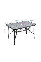 H&O Direct Rectangular Garden Tempered Glass Marble Coffee Table in Grey - thumbnail 2