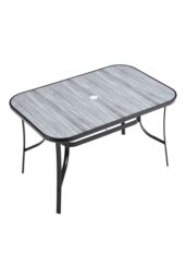 H&O Direct Rectangular Garden Tempered Glass Marble Coffee Table in Grey - thumbnail 5