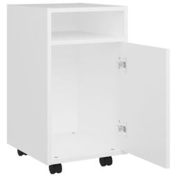 Berkfield Home Side Cabinet with Wheels White 33x38x60 cm Engineered Wood - Size: 33 x 38 x 60 cm - thumbnail 6