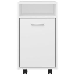 Berkfield Home Side Cabinet with Wheels White 33x38x60 cm Engineered Wood - Size: 33 x 38 x 60 cm - thumbnail 4