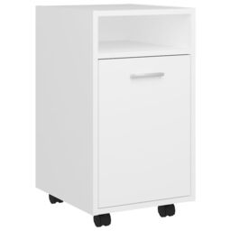 Berkfield Home Side Cabinet with Wheels White 33x38x60 cm Engineered Wood - Size: 33 x 38 x 60 cm - thumbnail 2