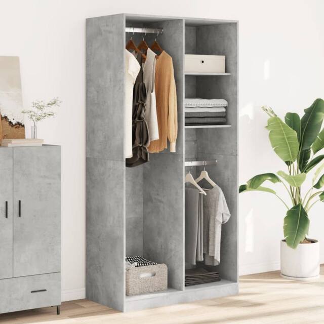 Berkfield Home Wardrobe Concrete Grey 100x50x200 cm Engineered Wood - Size: 100 x 50 x 200 cm - image 1