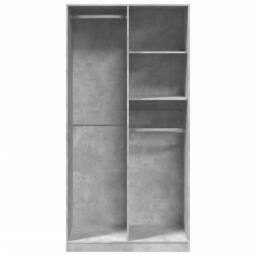 Berkfield Home Wardrobe Concrete Grey 100x50x200 cm Engineered Wood - Size: 100 x 50 x 200 cm - thumbnail 4