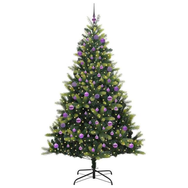 Berkfield Home Realistic Artificial Hinged Christmas Tree 300 LEDs Green 180 cm - image 1
