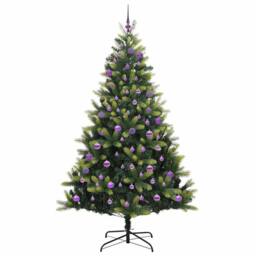 Berkfield Home Realistic Artificial Hinged Christmas Tree 300 LEDs Green 180 cm - thumbnail 4