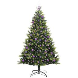 Berkfield Home Realistic Artificial Hinged Christmas Tree 300 LEDs Green 180 cm - thumbnail 1
