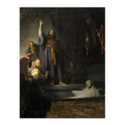 Artery8 Rembrandt van Rijn The Raising of Lazarus Oil Painting Framed Wall Art - Size: A3 - thumbnail 3