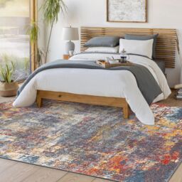 Livabliss Ankara - Abstract Blue Beige Modern Marble Living Dining Bedroom Rug - Size: 140 cm x 200 cm - thumbnail 8