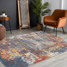 Livabliss Ankara - Abstract Blue Beige Modern Marble Living Dining Bedroom Rug - Size: 140 cm x 200 cm - thumbnail 7