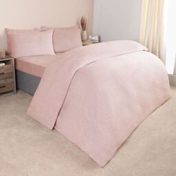 OHS Thermal Soft Teddy Fleece Duvet Cover Bedding Set in Dusty Pink - Size: King - thumbnail 3