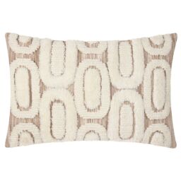 HOEM Fosse Abstract Dyed Yarn Cushion in Cream - Size: 30 cm x 50 cm