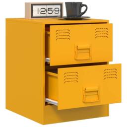 Berkfield Home Durable Bedside Cabinets 2 pcs Yellow 34.5x39x44 cm Steel - thumbnail 4