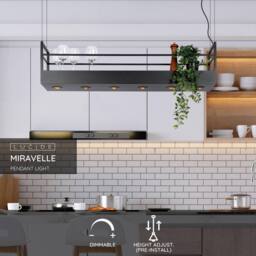 Netlighting Miravelle Cottage Bar Pendant Light 6xGU10 Black - thumbnail 2