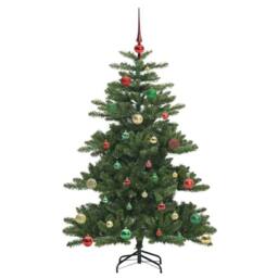 Berkfield Home Artificial Hinged Christmas Tree with 150 LEDs 150 cm PVC in Green - thumbnail 6