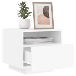 Berkfield Home Bedside Cabinets with LED Lights 2 pcs White 40x39x37 cm - Size: 40 x 39 x 37 cm - thumbnail 4