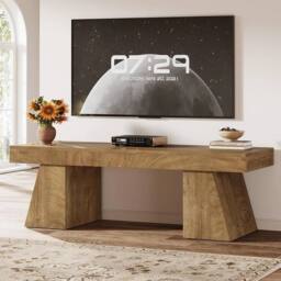 VOGREX 63-Inch Wood TV Stand for 55-75-Inch TVs in Brown - thumbnail 3
