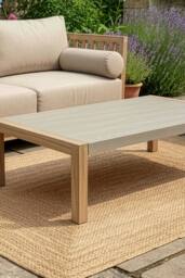 Dibor 4pc Wooden Garden Patio Furniture Sofa Set, Cushions with Coffee Table in Brown - thumbnail 5