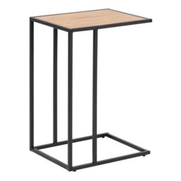 Furniture To Go Seaford Black Metal Side Table with Oak Top - thumbnail 3