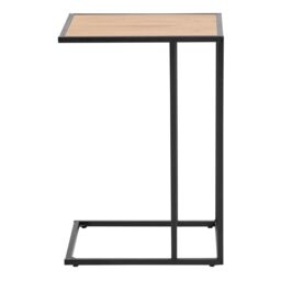 Furniture To Go Seaford Black Metal Side Table with Oak Top - thumbnail 2