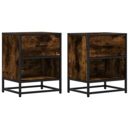 Berkfield Home Bedside Cabinets 2 pcs Smoked Oak 40x31x50 cm Engineered Wood in Brown - Size: 40 x 31 x 50 cm - thumbnail 2