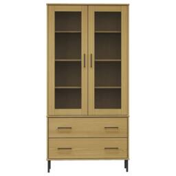 Berkfield Home Bookcase with Metal Legs Brown 85x35x172.5 cm Solid Wood OSLO - thumbnail 4