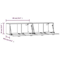 Berkfield Home Wall Cabinets 2 pcs Brown Oak 60x36.5x35 cm Engineered Wood - thumbnail 8