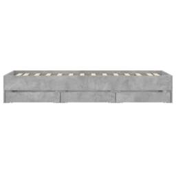 Berkfield Home Bed Frame with Drawers without Mattress Concrete Grey 90x190 cm Single - thumbnail 7