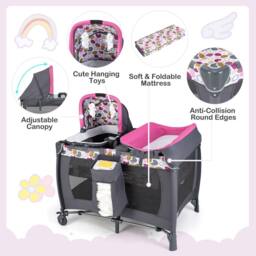 CASART Foldable Nursery Center Bassinet Baby Playard w/Diaper Changing Table - Size: Crib - thumbnail 4