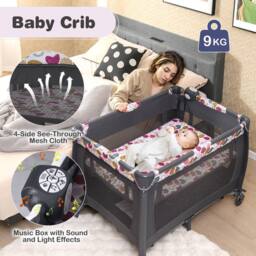 CASART Foldable Nursery Center Bassinet Baby Playard w/Diaper Changing Table - Size: Crib - thumbnail 8
