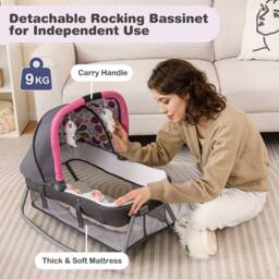 CASART Foldable Nursery Center Bassinet Baby Playard w/Diaper Changing Table - Size: Crib - thumbnail 9
