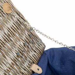 Red Hamper Wicker 51cm Antique Wash Picnic Basket with Cotton Lining in Blue - thumbnail 5