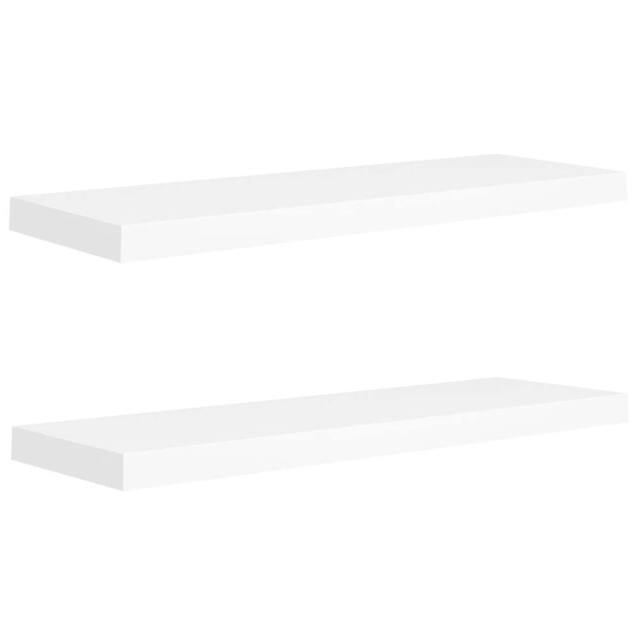 Berkfield Home Floating Wall Shelves 2 pcs White 80x23.5x3.8 cm MDF - image 1