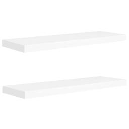 Berkfield Home Floating Wall Shelves 2 pcs White 80x23.5x3.8 cm MDF - thumbnail 1