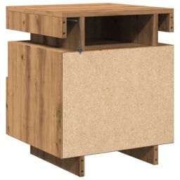 Berkfield Home Bedside Cabinets with LED Lights 2 pcs Artisan Oak 40x39x48.5 cm in Brown - thumbnail 9