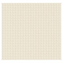 Berkfield Home Soft Weighted Blanket Light Cream 220x240 cm King 11 kg Fabric - thumbnail 1