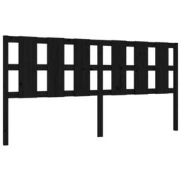 Berkfield Home Bed Frame with Headboard Black 200x200 cm Solid Wood - thumbnail 8