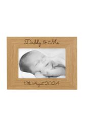 Personalised Memento Company Personalised Free Text 6x4 Wooden Photo Frame in Brown - thumbnail 1