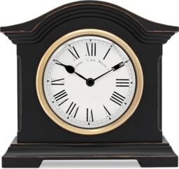Acctim Falkenburg Mantel Clock Quartz Mechanism Distressed Finish in Black