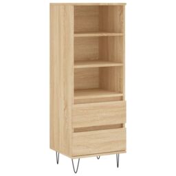 Berkfield Home Highboard Sonoma Oak 40x36x110 cm Engineered Wood in Brown - Size: 40 x 36 x 110 cm - thumbnail 2