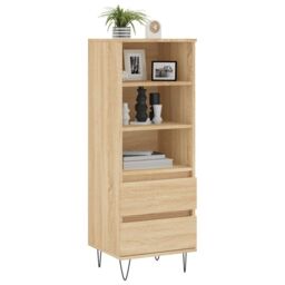 Berkfield Home Highboard Sonoma Oak 40x36x110 cm Engineered Wood in Brown - Size: 40 x 36 x 110 cm - thumbnail 3