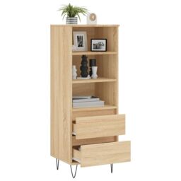 Berkfield Home Highboard Sonoma Oak 40x36x110 cm Engineered Wood in Brown - Size: 40 x 36 x 110 cm - thumbnail 4