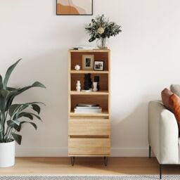 Berkfield Home Highboard Sonoma Oak 40x36x110 cm Engineered Wood in Brown - Size: 40 x 36 x 110 cm