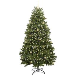Berkfield Home Artificial Christmas Tree with Stand Green 240 cm PVC & Metal - thumbnail 3