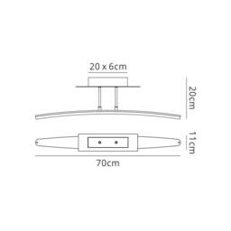 Netlighting Hemisferic Semi Flush Aluminium Frosted Acrylic 70cm 20W LED 1800lm in Grey - thumbnail 2