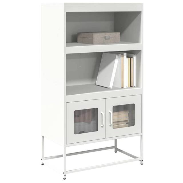 Berkfield Home Highboard White 68x39x123 cm Steel - Size: 68 x 39 x 123 cm - image 1