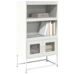 Berkfield Home Highboard White 68x39x123 cm Steel - Size: 68 x 39 x 123 cm